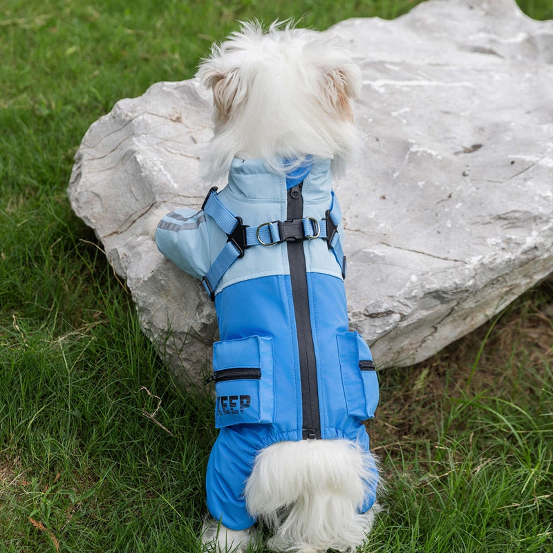 Autumn And Winter Dog, Small And Medium-sized Dog Teddy Outdoor Windproof, Waterproof, Three-proof Raincoat, Four-legged Cotton Coat, Pet Clothing | Purrfect Pet Kingdom