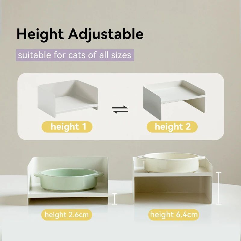 The Pet Bowl Is Made Of Metal, With A Ceramic Base And High Legs To Protect The Cat's Cervical Spine. It Can Be Used As A Dog Bowl Or Cat Bowl, And Also As A Water Bowl For Pets.