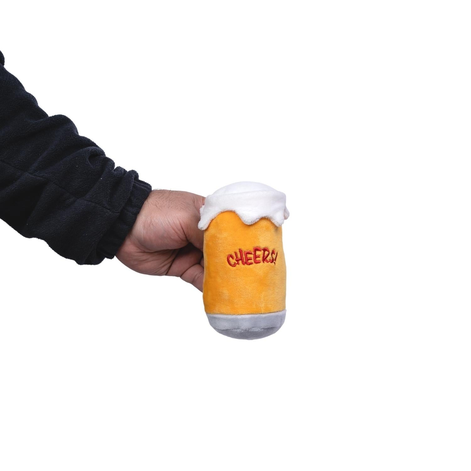 Beers-Cheers Plush Dog Toy Gift Set – with Squeaker & Crinkle Paper for Fun Play