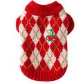 Thick And Warm Diamond-shaped Embroidered Cherry Small Flying Sleeve Sweaters For Dogs In Autumn And Winter, As Well As Pet Clothes For Small And Medium-sized Dogs And Cats