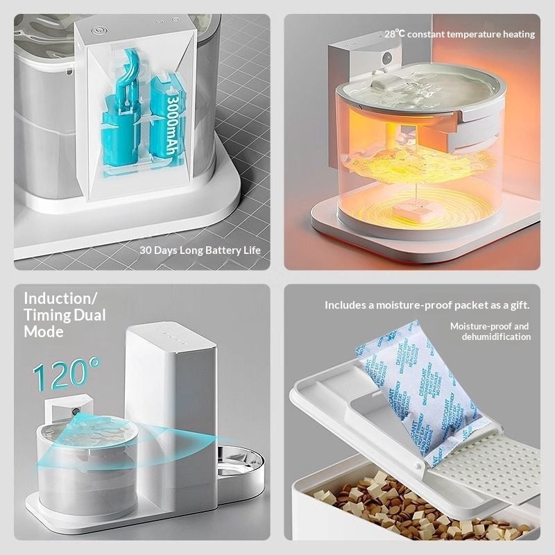 Cat Water Fountain Wireless Heated Constant Temp 2-in-1 Dish - Detail Angle 2 | Majestic Pet Kingdom