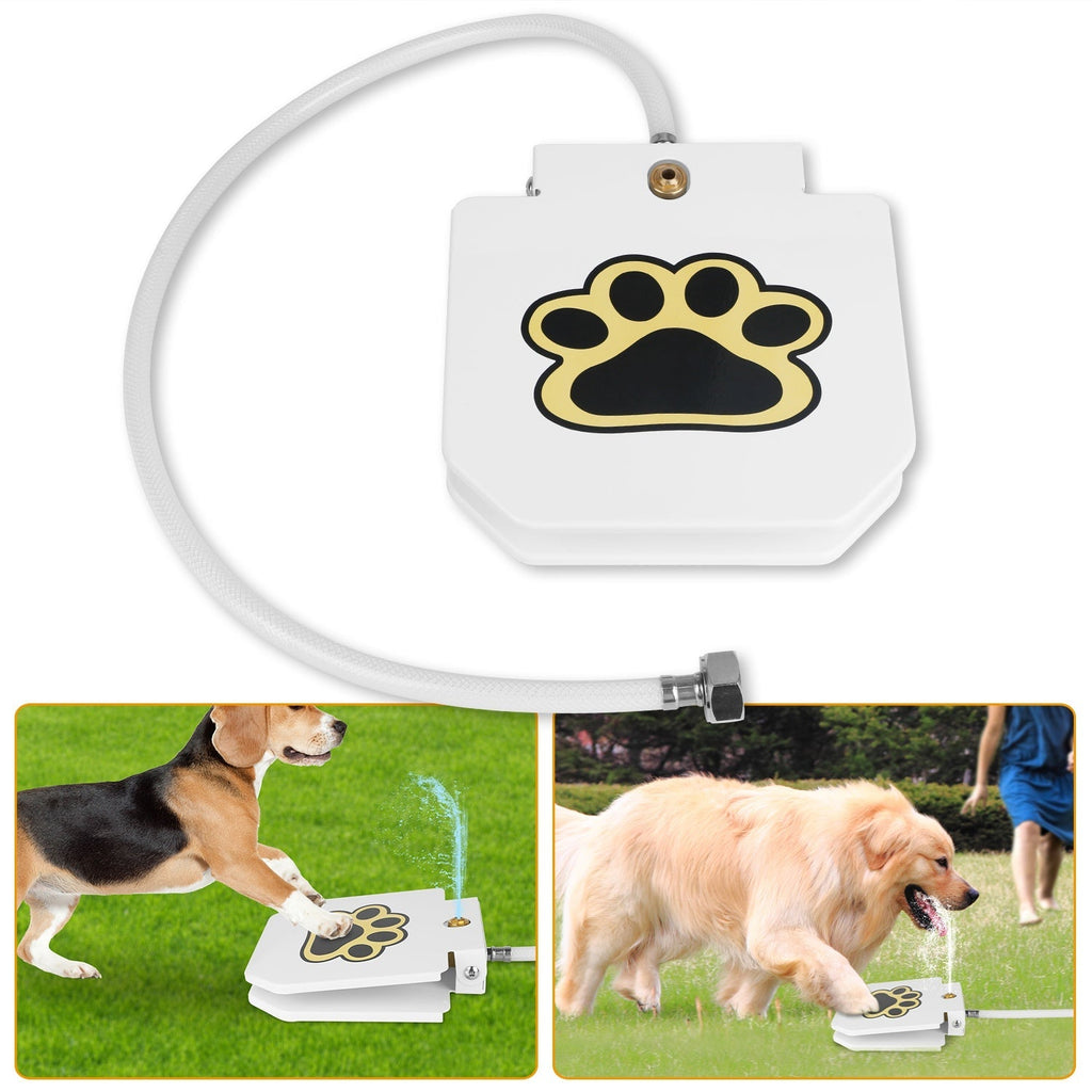 Dog Water Fountain Outdoor Dog Pet Water Dispenser Step-on Activated Sprinkler w/ Interactive Paw Pedal Valve for Drinking Fresh Water - Majestic Pet Kingdom