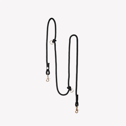 Dog Leash Hands-Free Black Braided Rope Running Waist Lead