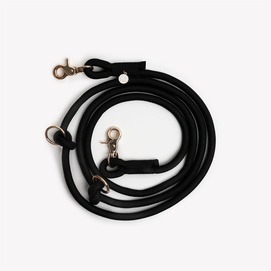 Dog Leash Hands-Free Black Braided Rope Running Waist Lead