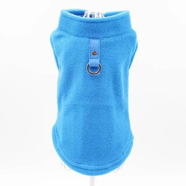 Dog Vest Warm Soft Fleece Winter Jacket with Leash Ring D - Detail Angle 5 | Majestic Pet Kingdom