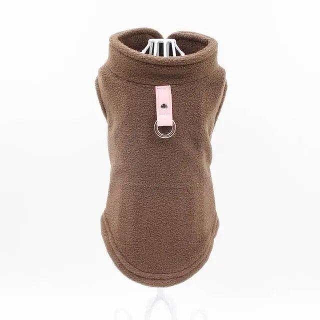 Dog Vest Warm Soft Fleece Winter Jacket with Leash Ring D - Detail Angle 4 | Majestic Pet Kingdom