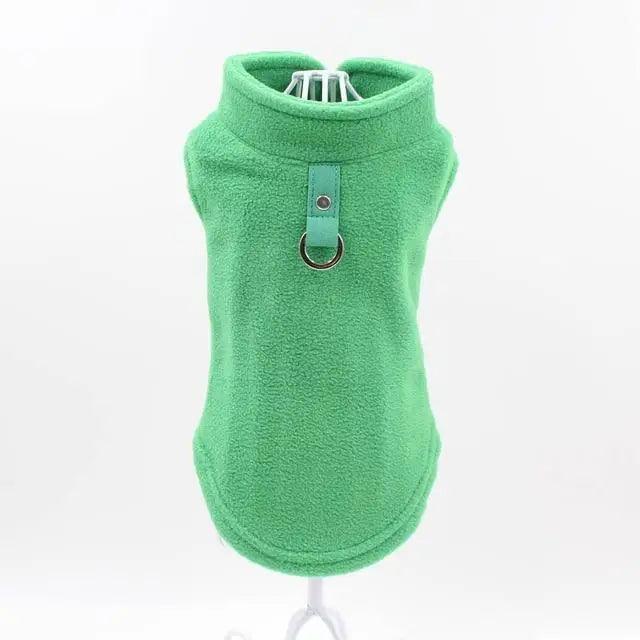 Warm Soft Fleece Pet Dog Vest Jacket with Leash Ring