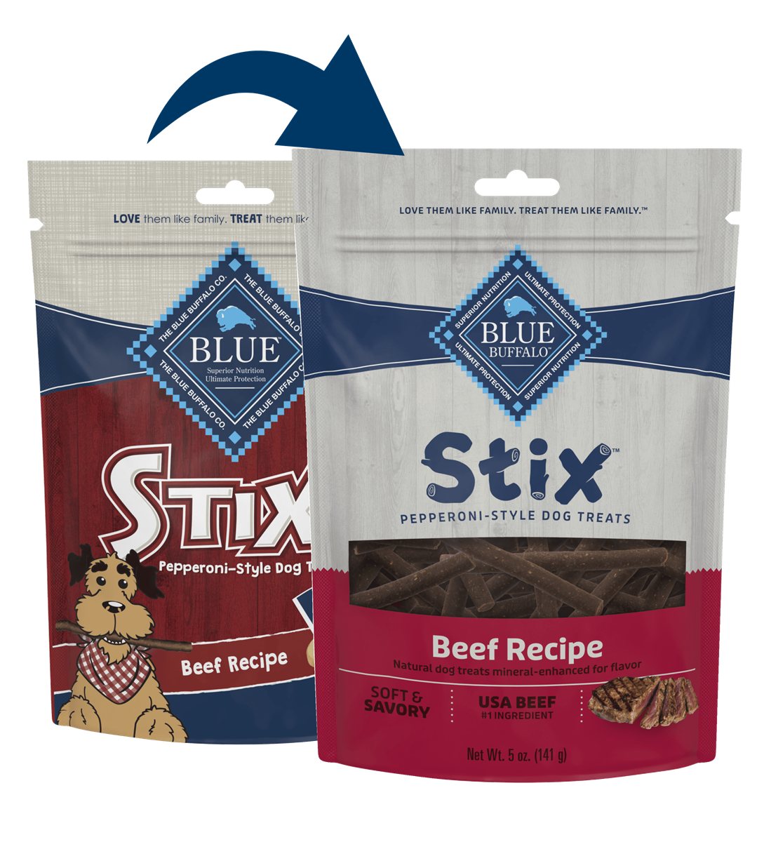 Dog Treats Blue Buffalo Blue Stix Pepperoni Beef Chews 5oz - Main Feature View | Majestic Pet Kingdom