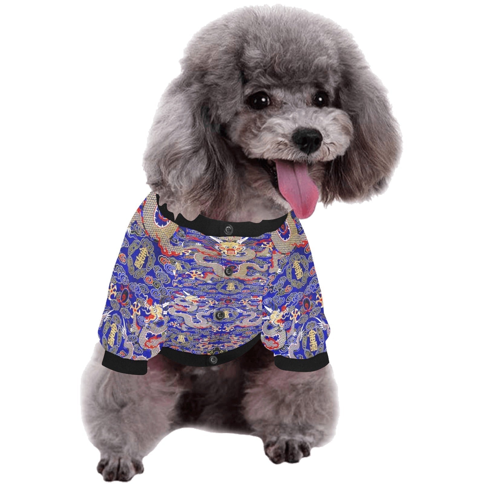 Blue Imperial Dragon Round Neck Shirt | The Finest Market - Majestic Pet Kingdom