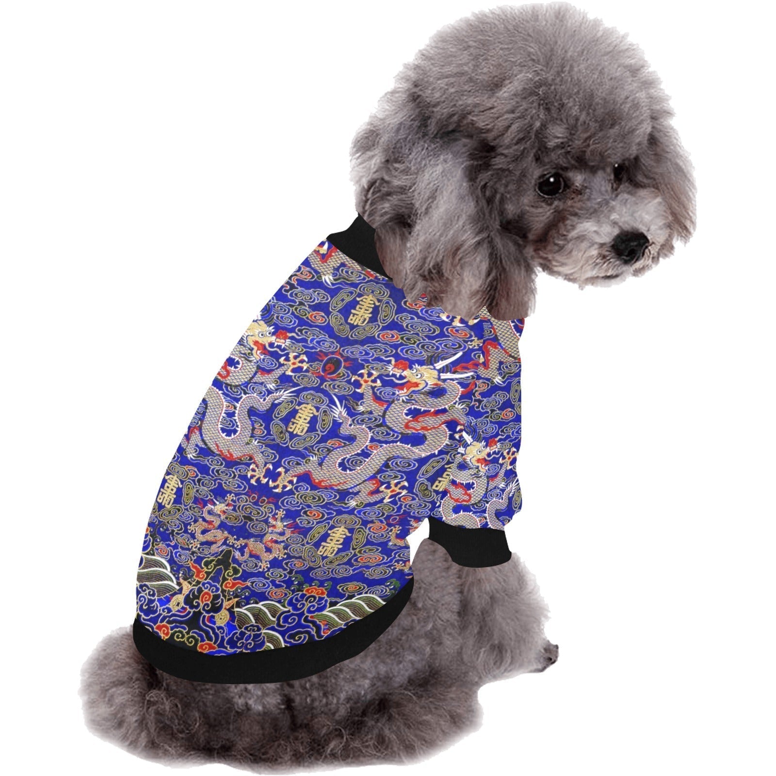 Blue Imperial Dragon Round Neck Shirt | The Finest Market - Majestic Pet Kingdom