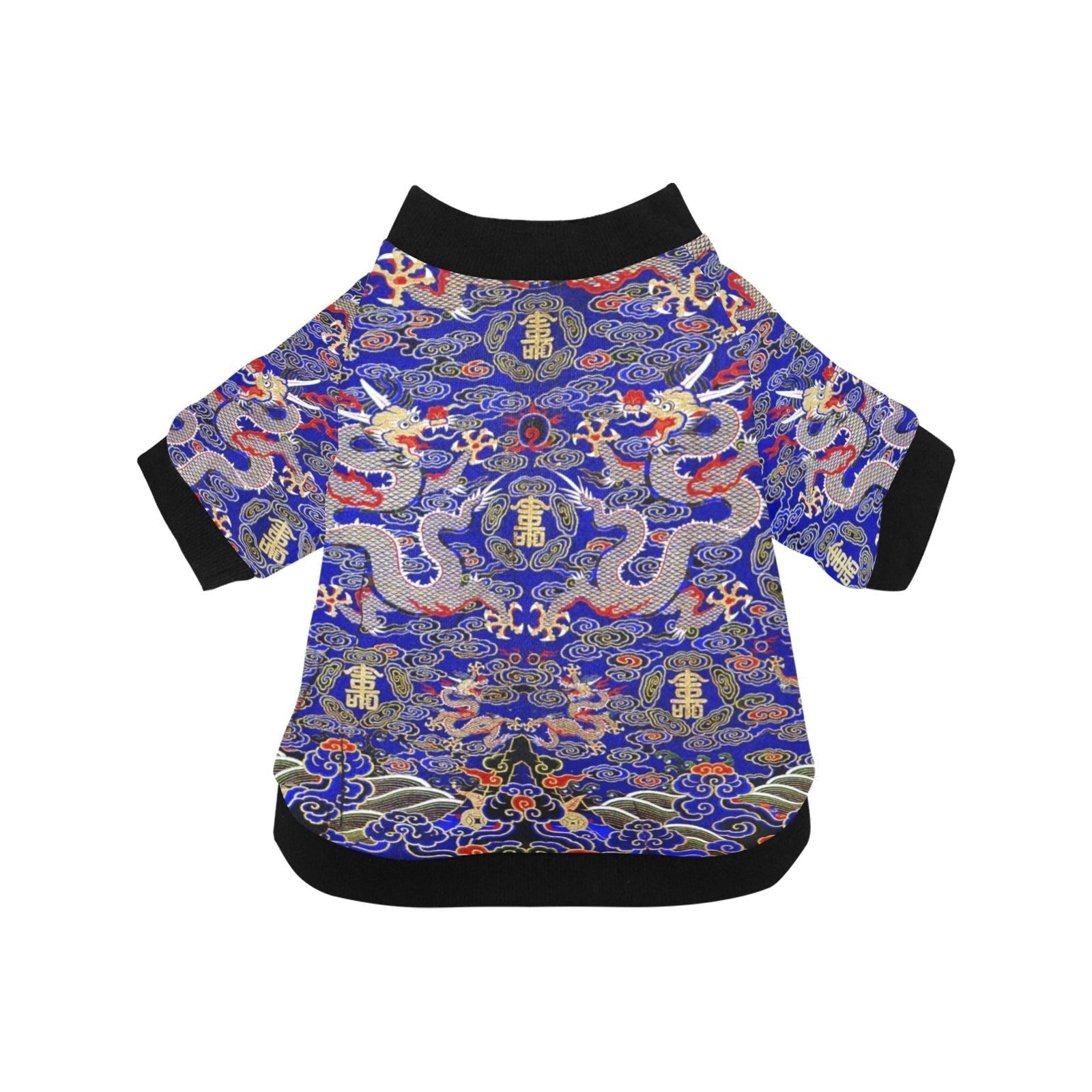 Blue Imperial Dragon Round Neck Shirt | The Finest Market - Majestic Pet Kingdom