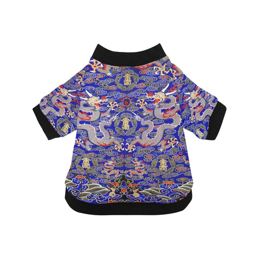 Blue Imperial Dragon Round Neck Shirt | The Finest Market - Majestic Pet Kingdom
