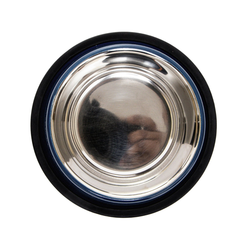 Ribbed Non-Slip Pet Bowls in Poseidon Blue (Set of 2) - Majestic Pet Kingdom