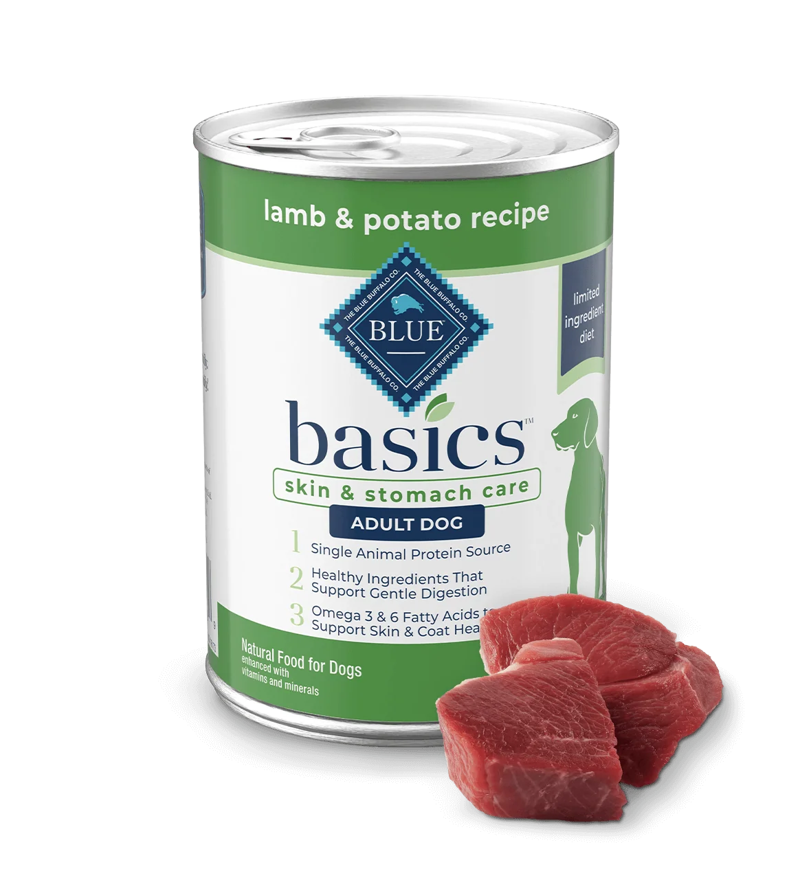 Blue Buffalo Basics Adult Grain-Free Lamb & Potato, Limited Ingredient Diet Wet Dog Food (12.5oz) - Majestic Pet Kingdom