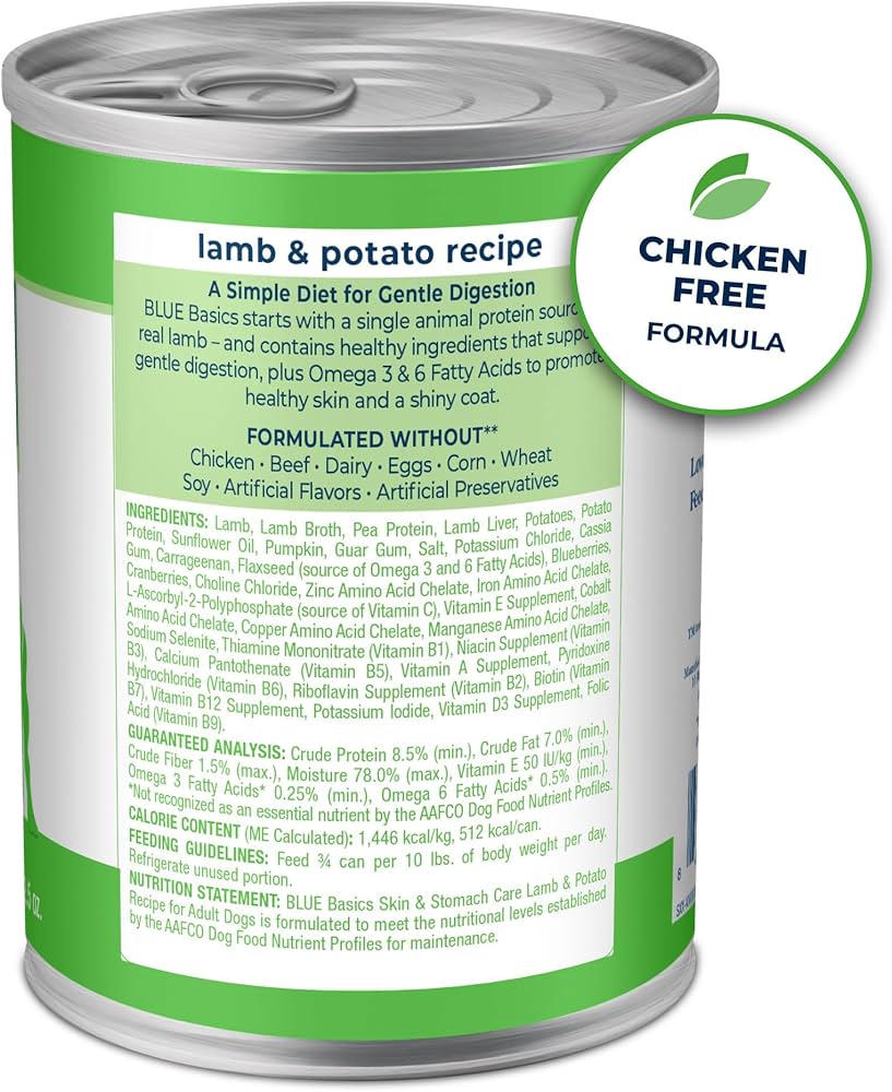 Blue Buffalo Basics Adult Grain-Free Lamb & Potato, Limited Ingredient Diet Wet Dog Food (12.5oz) - Majestic Pet Kingdom