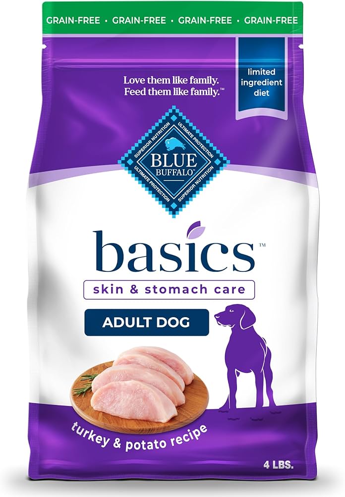 Dog Food Blue Buffalo Basics Limited Ingredient Turkey Potato - Main Feature View | Majestic Pet Kingdom
