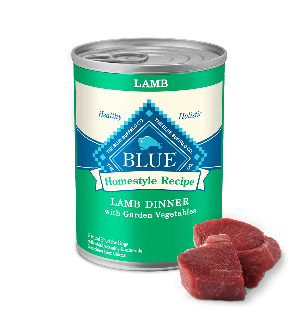 Blue Buffalo Adult Homestyle Lamb, Brown Rice & Garden Vegetables Wet Dog Cans (12.5oz) - Majestic Pet Kingdom