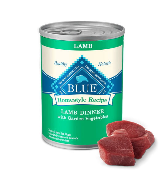 Blue Buffalo Adult Homestyle Lamb, Brown Rice & Garden Vegetables Wet Dog Cans (12.5oz) - Majestic Pet Kingdom