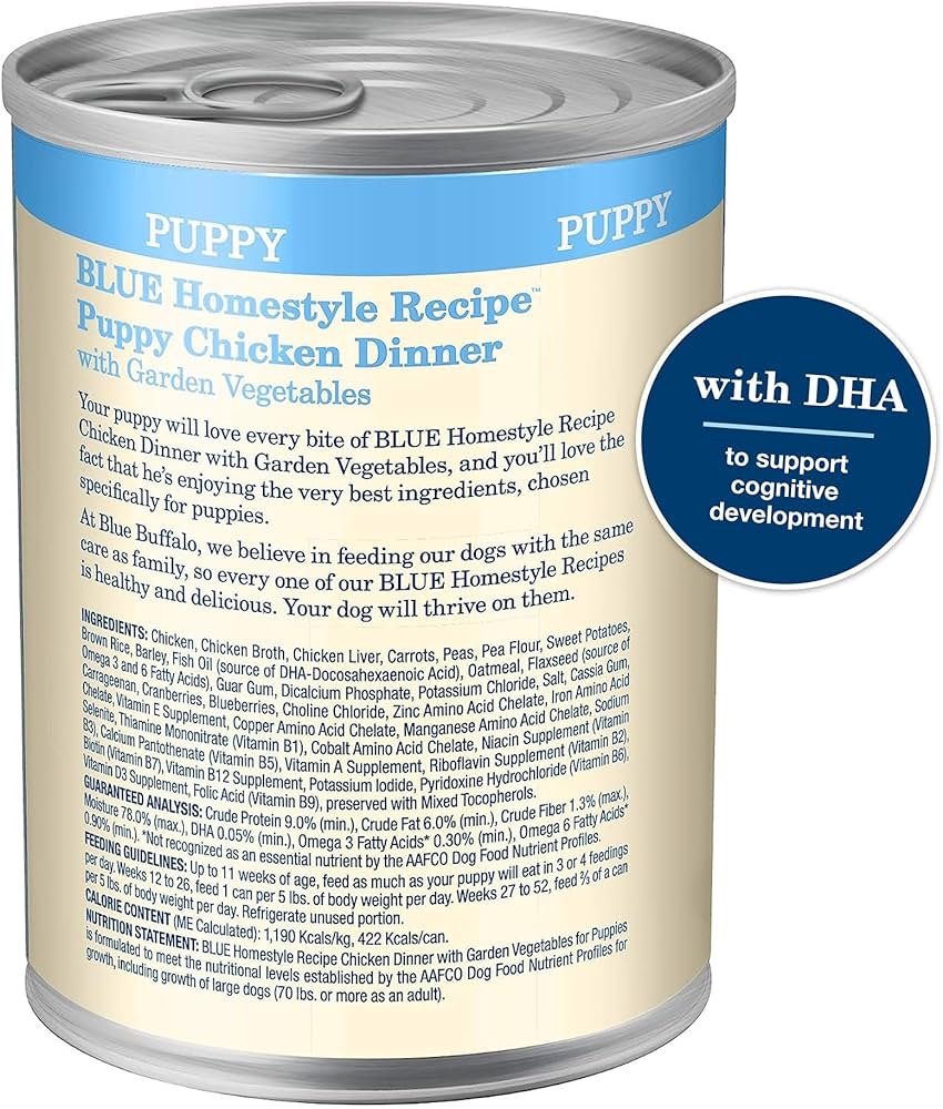 Blue Buffalo Puppy Homestyle Chicken with Garden Vegetables Wet Dog Cans (12.5oz) - Majestic Pet Kingdom