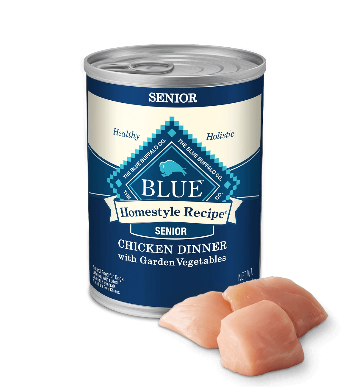 Blue Buffalo Senior Homestyle Chicken with Garden Vegetables Wet Dog Cans (12.5oz) - Majestic Pet Kingdom
