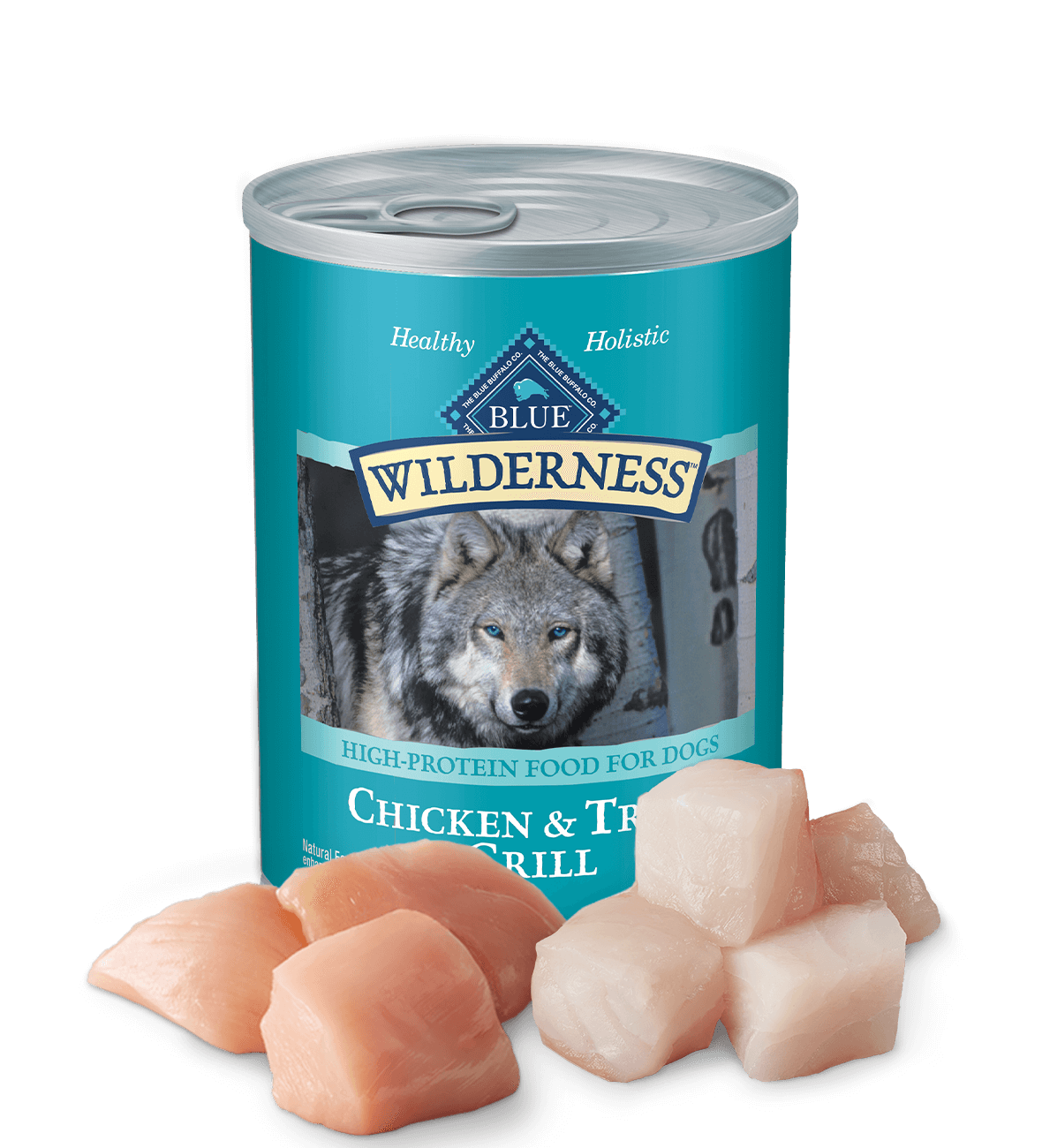 Blue Buffalo Wilderness Adult Grain-Free Trout & Chicken Grill Wet Dog Cans (12.5oz) - Majestic Pet Kingdom
