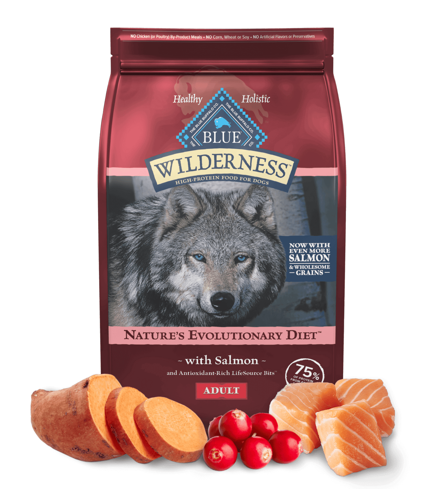 Dog Food Blue Buffalo Wilderness Salmon Wholesome Grains Bag