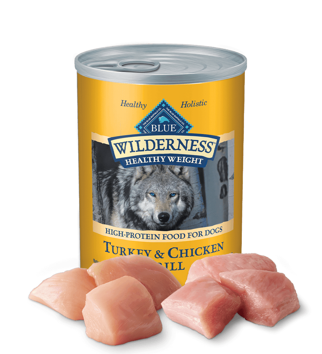 Blue Buffalo Wilderness Adult Grain-Free Healthy Weight Turkey & Chicken Wet Dog Can (12.5oz) - Majestic Pet Kingdom