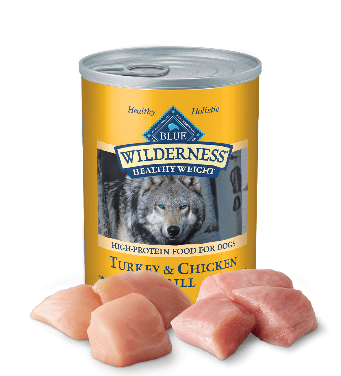 Blue Buffalo Wilderness Adult Grain-Free Healthy Weight Turkey & Chicken Wet Dog Can (12.5oz) - Majestic Pet Kingdom