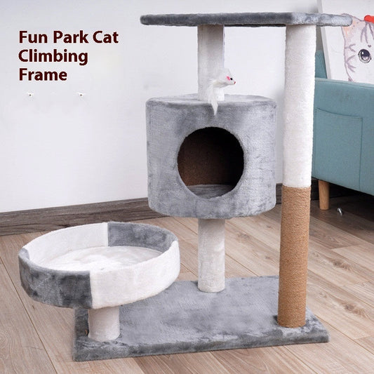 Cat Tree Multi-Level Tower with Scratch Board & Sleeping Nest - Majestic Pet Kingdom