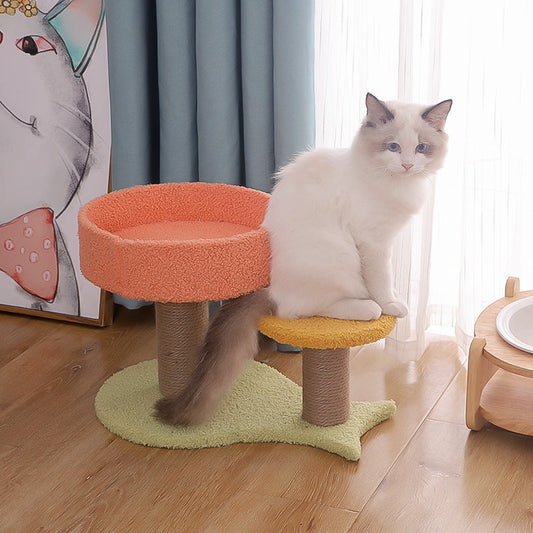 Cat Tree Floor to Ceiling Column Climbing Frame with Cozy Nest