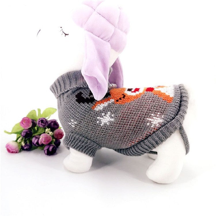 Christmas Maple Snowflake Turtleneck Knitted Sweater Pet Clothes - Majestic Pet Kingdom