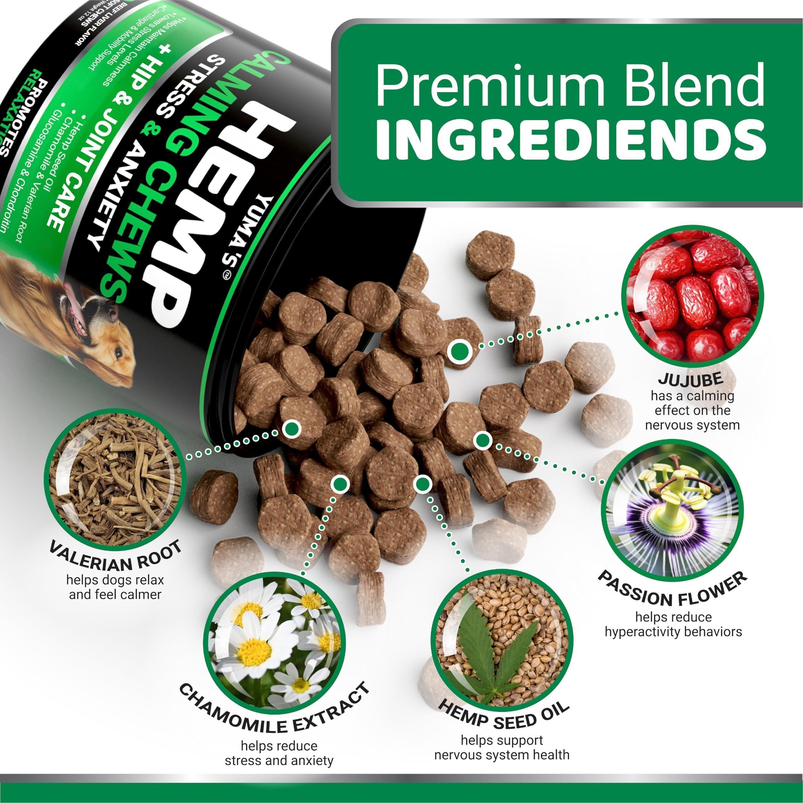 Hemp Calming Chews for Dogs 170 Count Anxiety Relief Beef Flavor - Majestic Pet Kingdom