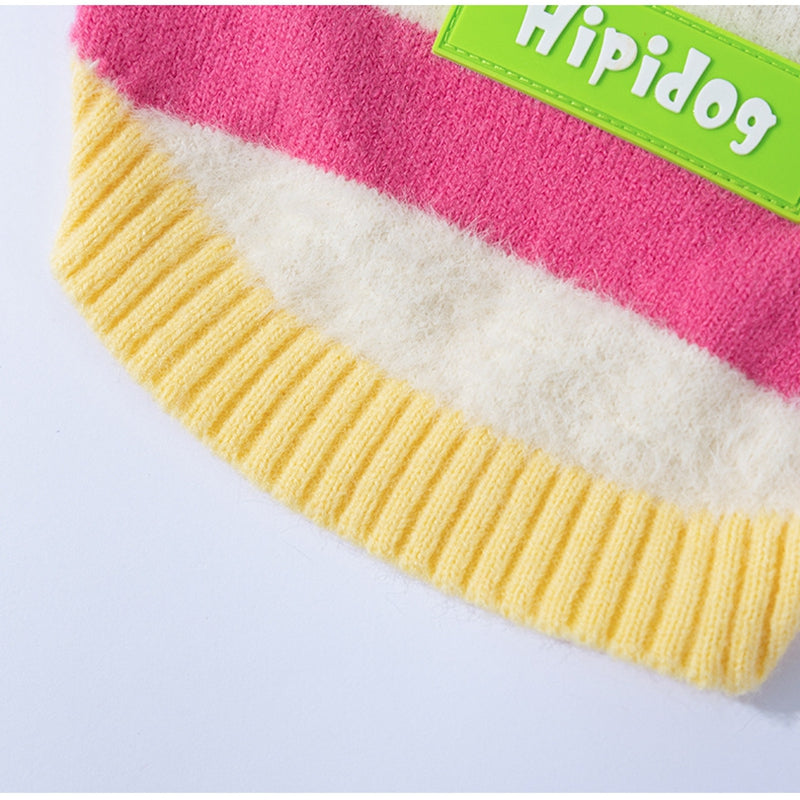 Pet Clothing, Corgi Special Rainbow Apple Striped Autumn And Winter Warm Medium-sized Dog Pullover Sweater, Dog Clothing - Majestic Pet Kingdom