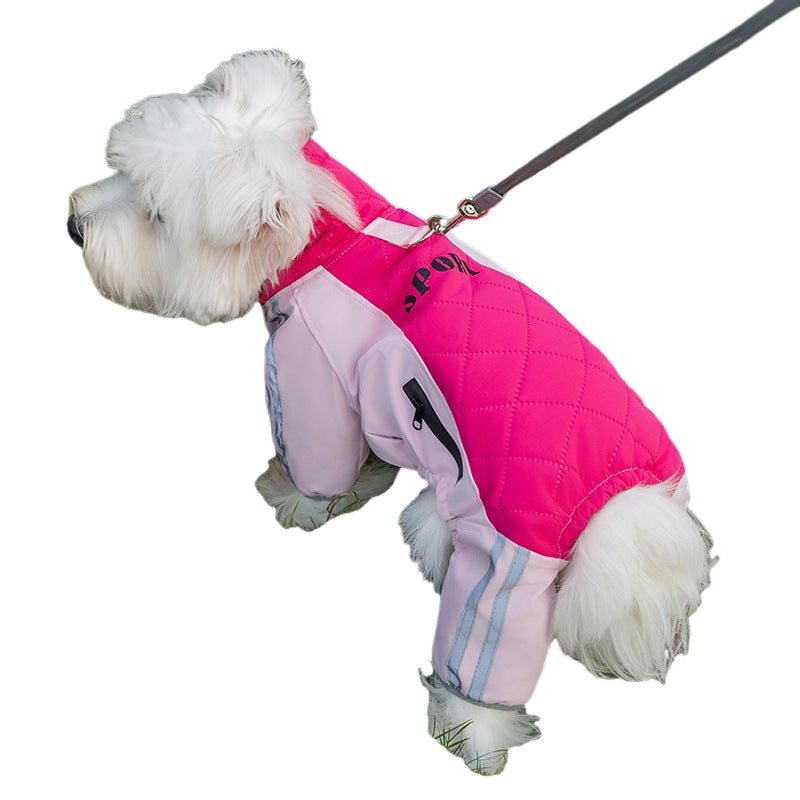 Autumn And Winter Dog Clothing Small And Medium Sized Dog West Highland Bichon Frise Down Jacket With Fleece For Warmth, Pet Four Legged Cotton Jacket - Majestic Pet Kingdom