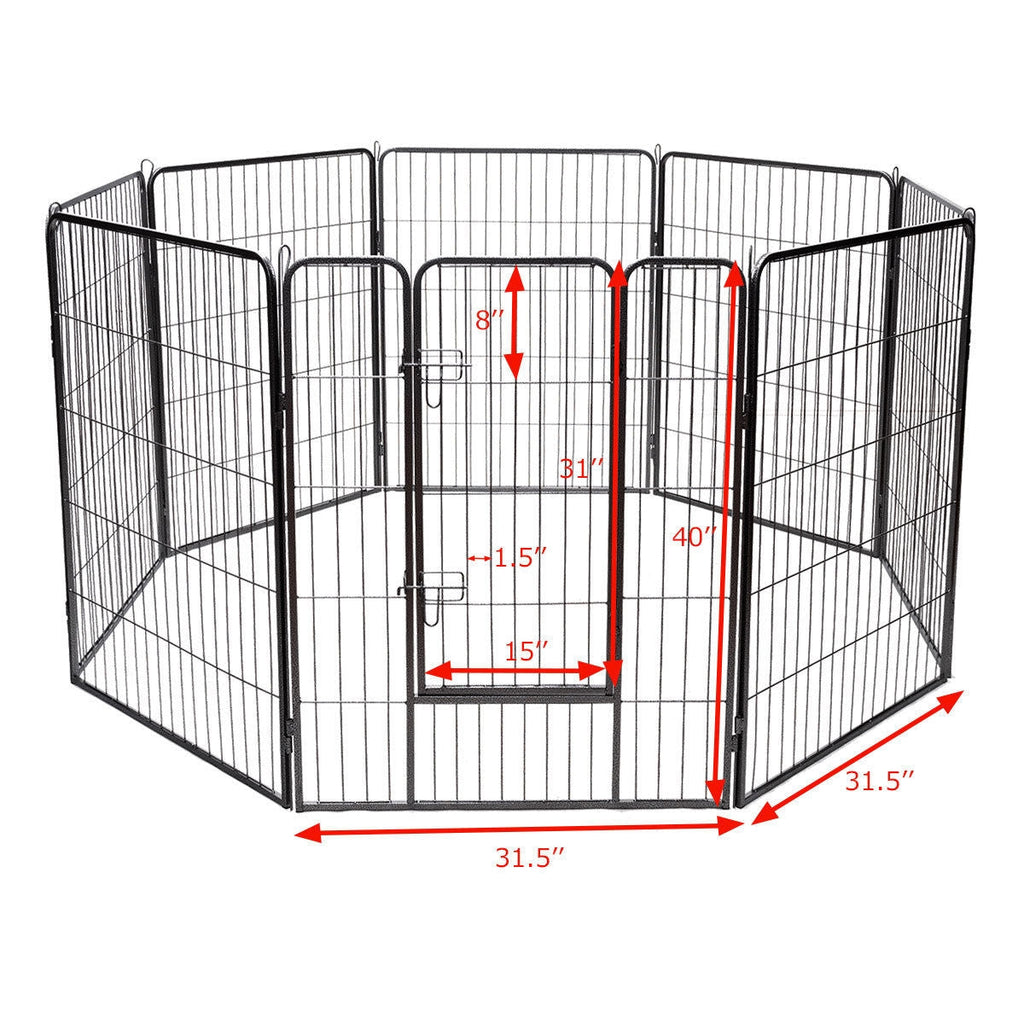 8 Metal Panel Heavy Duty Pet Playpen Dog Fence with Door - Majestic Pet Kingdom