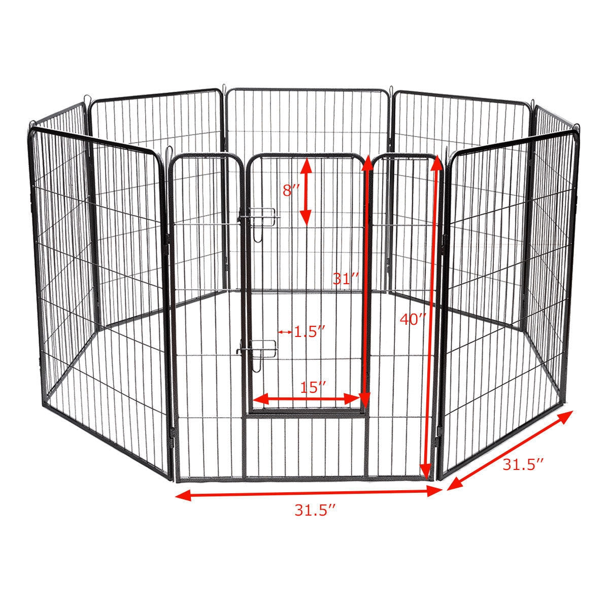 8 Metal Panel Heavy Duty Pet Playpen Dog Fence with Door - Majestic Pet Kingdom