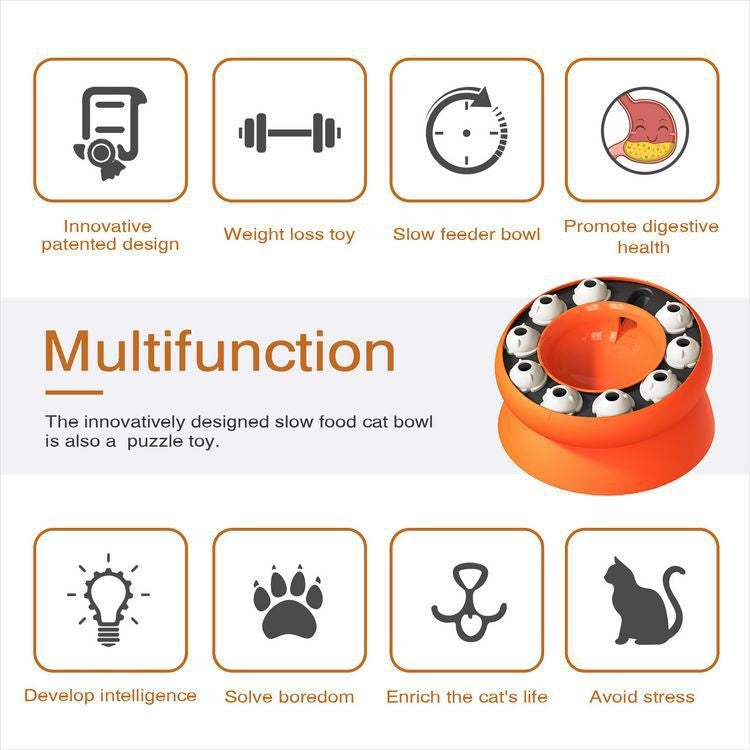 Rotating Food Leakage Feeding Cat Bowl Puzzle Cat Toy - Majestic Pet Kingdom