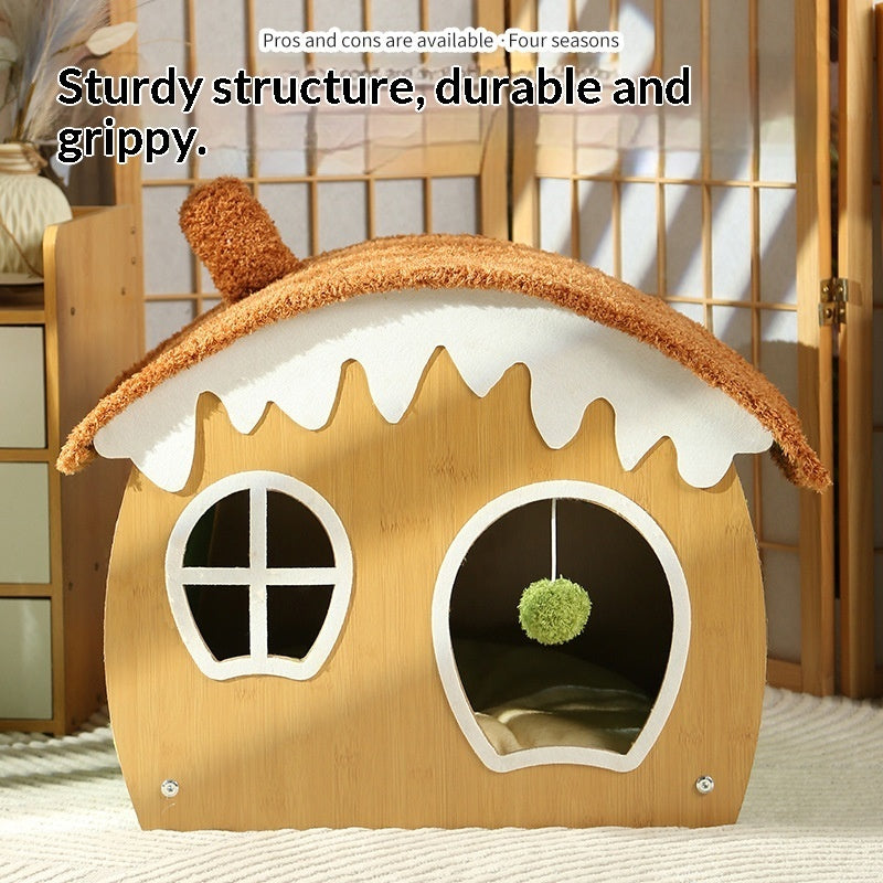 Winter Thickened Cat House Sponge Warm Pet Supplies