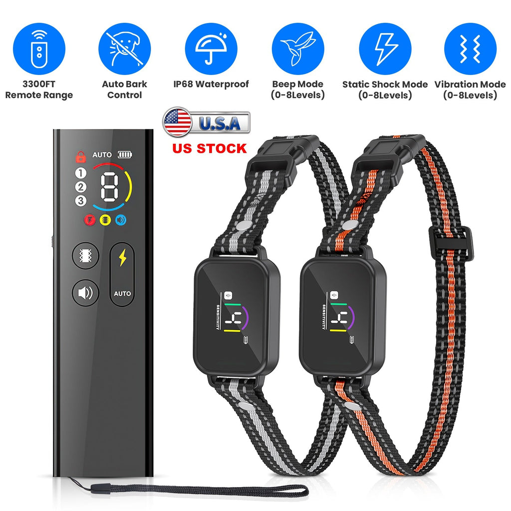 Dog Training Collar with Remote and Bark Control for Small Dogs