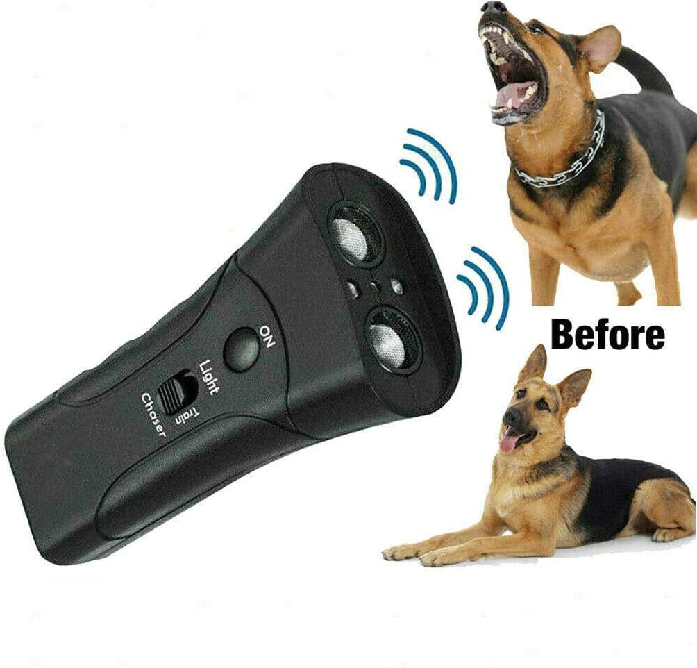New Dog Repeller Ultrasound Pet Training Anti Barking Control Devices 3 in 1 Stop Bark Deterrents Trainer - Majestic Pet Kingdom