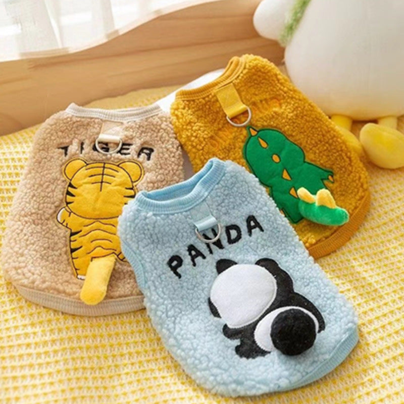 Pet Clothes Winter Warm Fleece-lined Thick Vest Sweater - Premium Pet Accessory