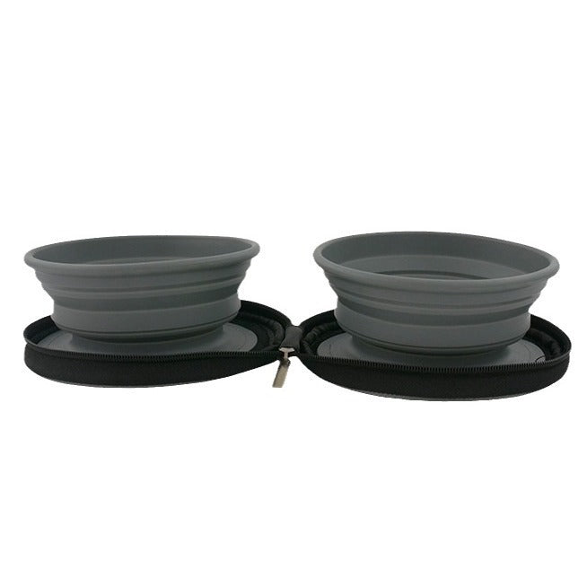 Dog Bowls Foldable Silicone Outdoor Travel Food and Water Set - Detail Angle 5 | Majestic Pet Kingdom