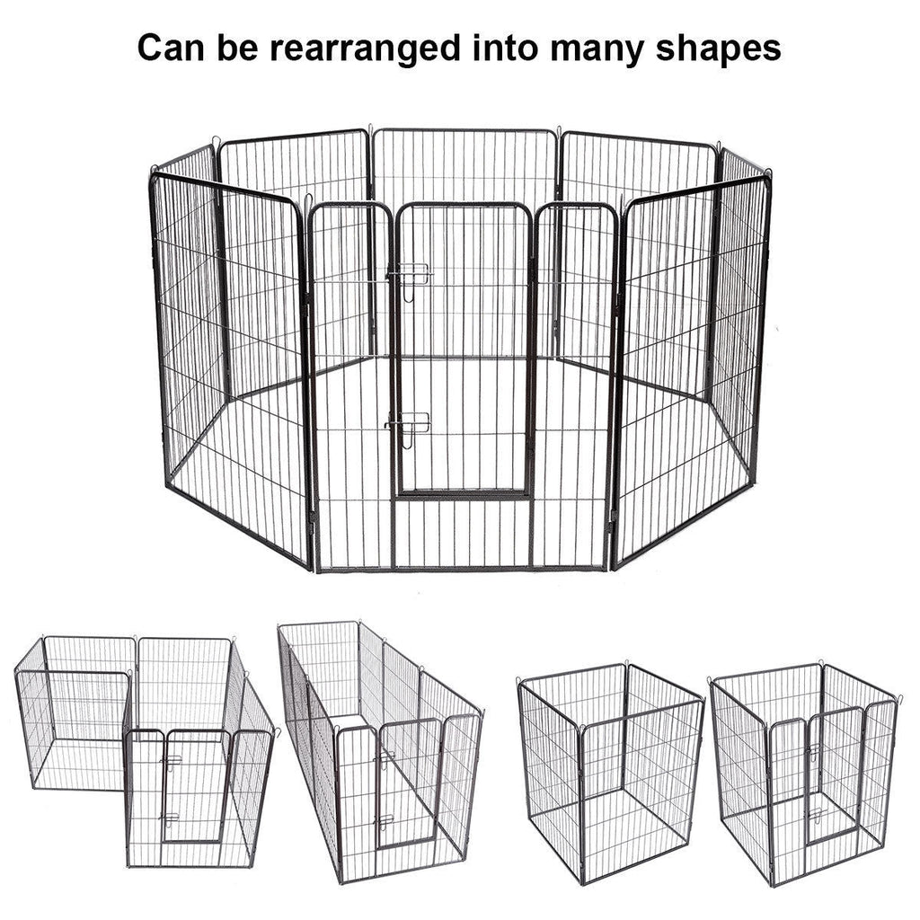 8 Metal Panel Heavy Duty Pet Playpen Dog Fence with Door - Majestic Pet Kingdom