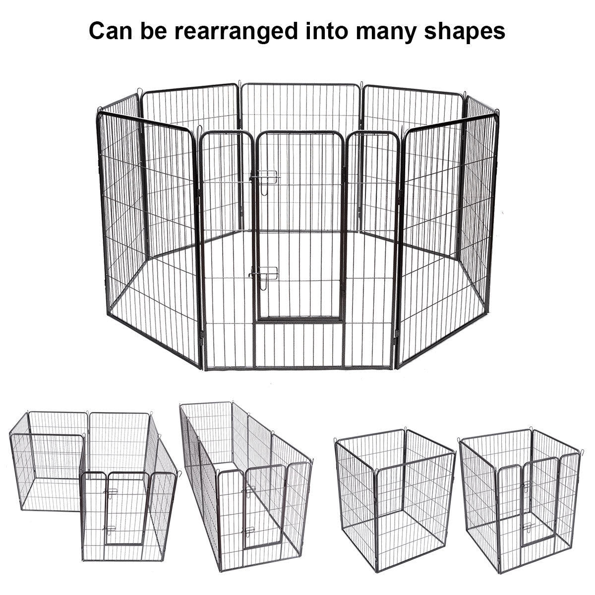 8 Metal Panel Heavy Duty Pet Playpen Dog Fence with Door - Majestic Pet Kingdom