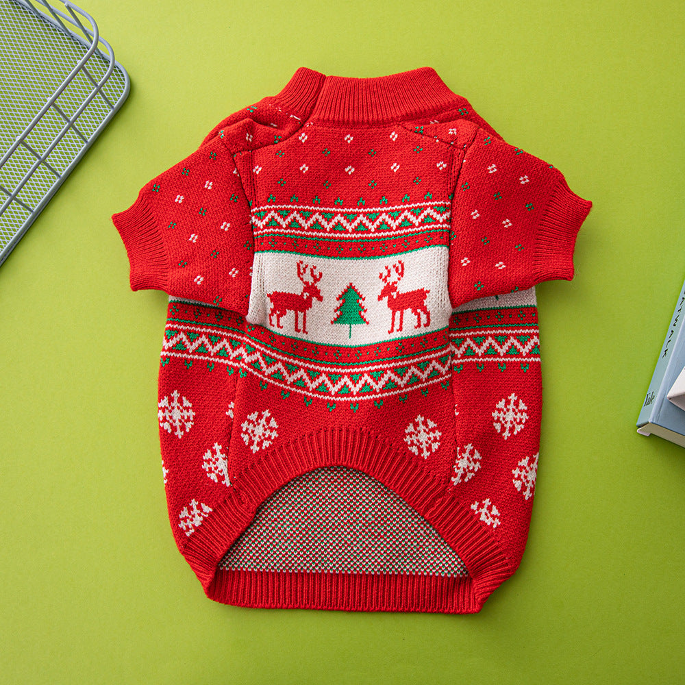 Christmas Tree Elk Christmas Dog Sweater Premium Qualit - Majestic Pet Kingdom