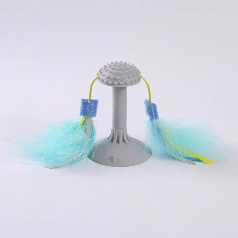 Pet Toys Relaxation Double Haired Prick Head Suction Cup Cat Toy Plastic Grinding Teeth Cat Toy Cat Toy Wand