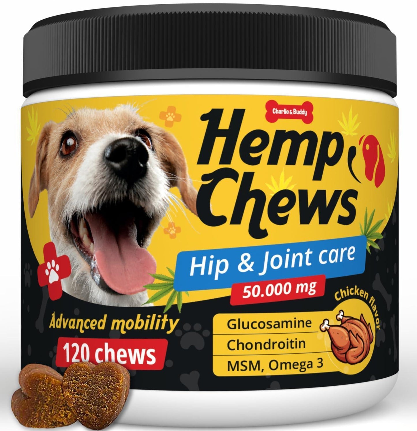 Pet Supplement Hemp Hip & Joint Supplement for Dogs 120