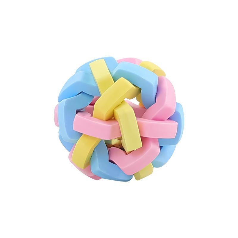 Pet Toy Ball Colorful Woven Ball Colorful Bell - Majestic Pet Kingdom