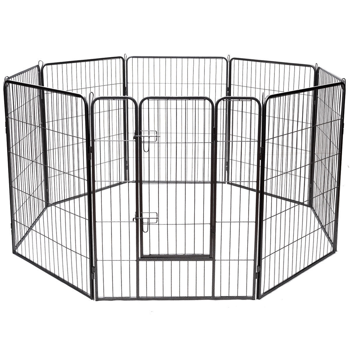 8 Metal Panel Heavy Duty Pet Playpen Dog Fence with Door - Majestic Pet Kingdom