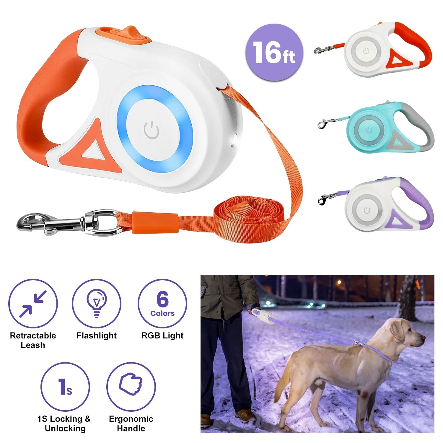 GBruno 16FT Retractable Dog Leash - Majestic Pet Kingdom